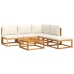 Set de sofás de jardín con cojines 6 pzas madera maciza acacia