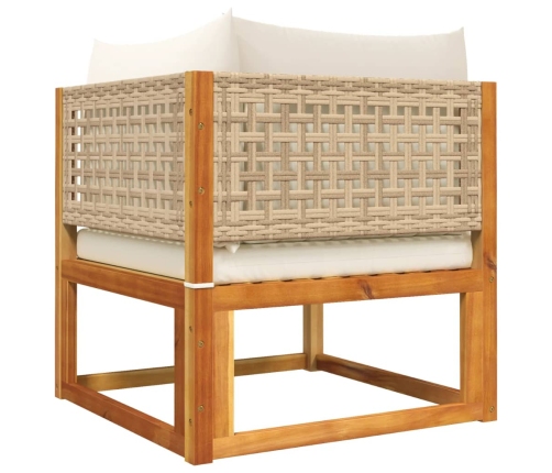 Set de sofás de jardín con cojines 6 pzas madera maciza acacia