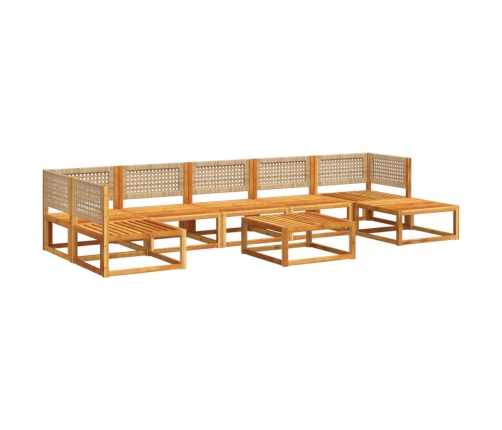 Set de sofás de jardín con cojines 8 pzas madera maciza acacia