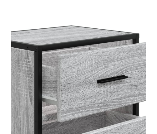 Mesitas noche 2 uds madera ingeniería gris Sonoma 40x31x50 cm