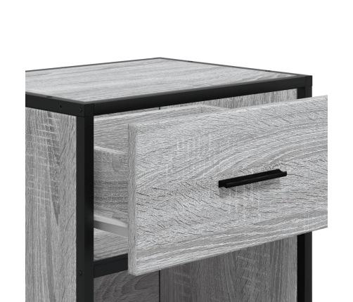 Mesitas noche 2 uds madera ingeniería gris Sonoma 40x31x50 cm