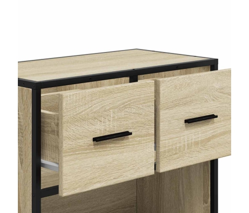 Mesita de noche roble sonoma 60x31x60 cm madera contrachapada