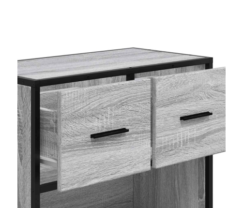 Mesita de noche sonoma gris 60x31x60 cm madera contrachapada