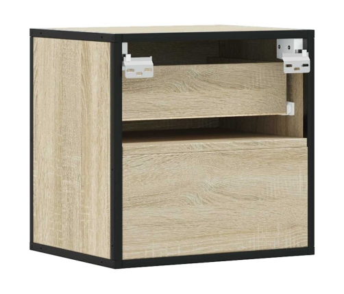 Mesitas de noche de pared 2 unidades roble Sonoma 40x31x39,5 cm