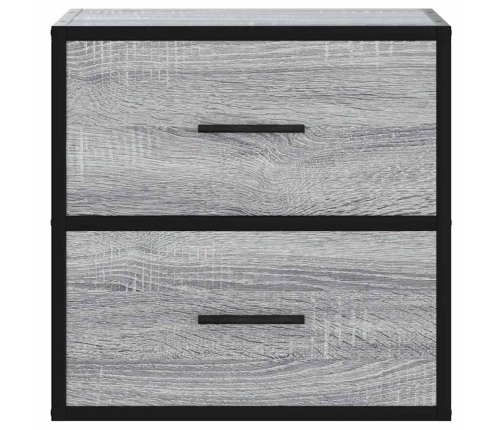 Mesitas de noche de pared 2 unidades gris sonoma 40x31x39,5 cm