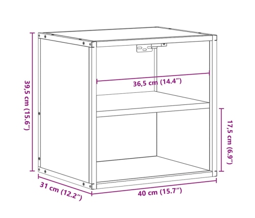 Mesitas de noche de pared 2 unidades negra 40x31x39,5 cm