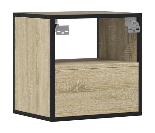 Mesitas de noche de pared 2 unidades roble Sonoma 40x31x39,5 cm