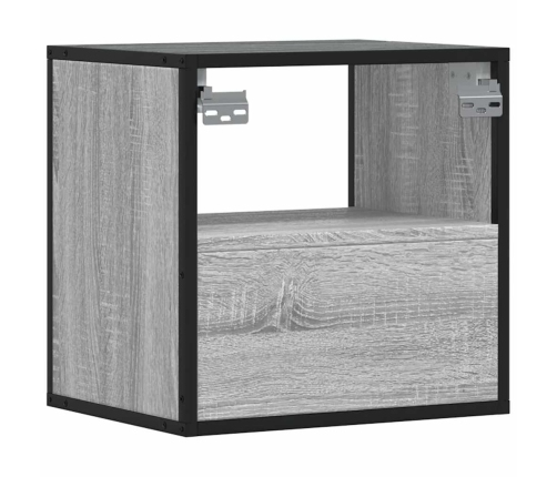 Mesitas de noche de pared 2 unidades gris sonoma 40x31x39,5 cm