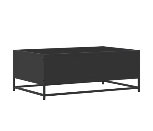 Mesa de centro de madera ingeniería y metal negro 90x57x35 cm