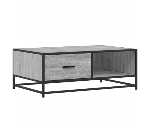 Mesa de centro madera ingeniería metal gris Sonoma 90x57x35 cm