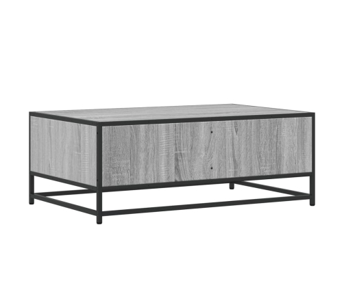 Mesa de centro madera ingeniería metal gris Sonoma 90x57x35 cm