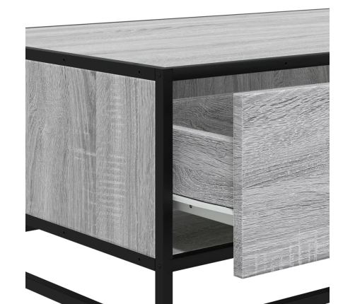 Mesa de centro madera ingeniería metal gris Sonoma 90x57x35 cm