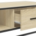 Mesa de centro madera ingeniería metal roble Sonoma 100x57x35cm