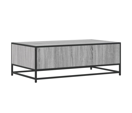 Mesa de centro madera ingeniería metal gris Sonoma 100x57x35 cm