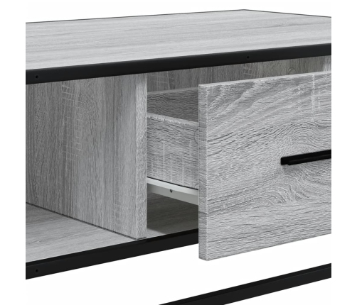 Mesa de centro madera ingeniería metal gris Sonoma 100x57x35 cm