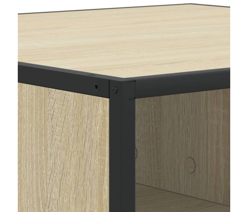 Mesa de centro madera y metal roble Sonoma 60,5x60,5x30 cm