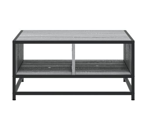 Mesa de centro madera y metal gris Sonoma 60,5x60,5x30 cm