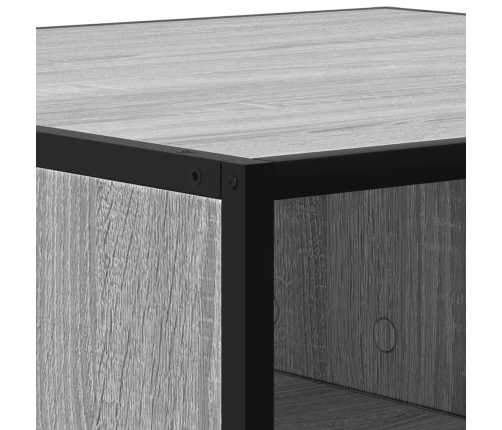 Mesa de centro madera y metal gris Sonoma 60,5x60,5x30 cm