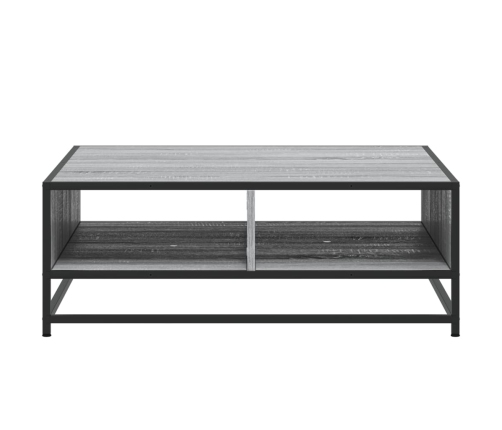 Mesa de centro madera ingeniería metal gris Sonoma 80x80x30 cm