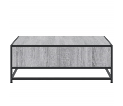 Mesa de centro madera ingeniería metal gris Sonoma 80x80x30 cm