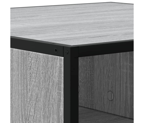 Mesa de centro madera ingeniería metal gris Sonoma 80x80x30 cm