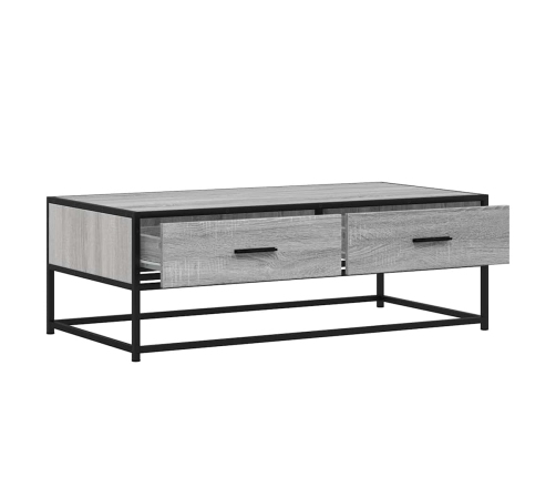 Mesa de centro madera ingeniería metal gris Sonoma 100x50x35 cm