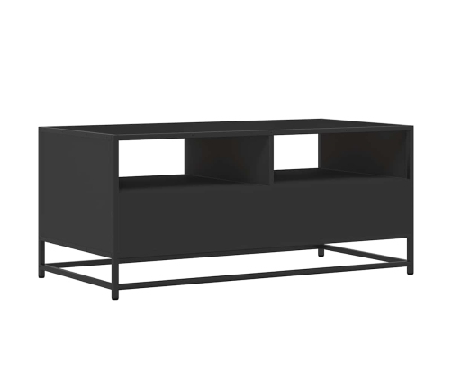 Mesa de centro madera de ingeniería y metal negro 100x50x45 cm