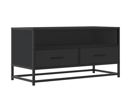 Mueble de TV madera de ingeniería y metal negro 80x34,5x40 cm