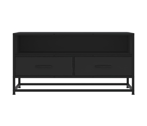 Mueble de TV madera de ingeniería y metal negro 80x34,5x40 cm