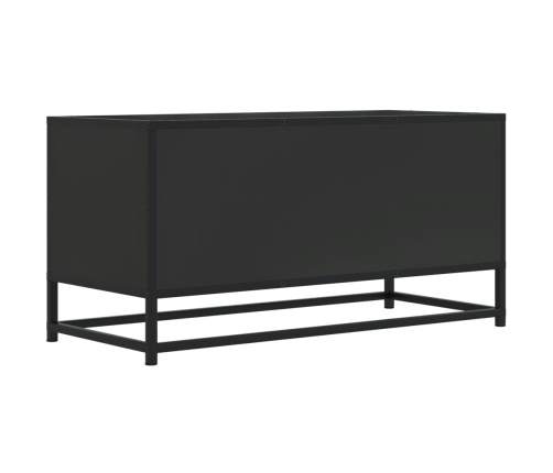 Mueble de TV madera de ingeniería y metal negro 80x34,5x40 cm