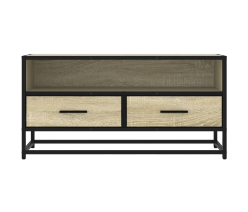 Mueble TV metal y madera ingeniería roble Sonoma 80x34,5x40 cm