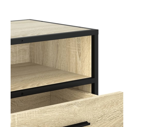 Mueble TV metal y madera ingeniería roble Sonoma 80x34,5x40 cm