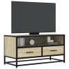 Mueble TV metal y madera ingeniería roble Sonoma 80x34,5x40 cm