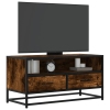 Mueble TV metal y madera ingeniería roble humo 80x34,5x40 cm