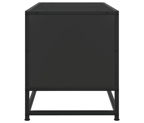 Mueble de TV madera de ingeniería y metal negro 100x34,5x40 cm