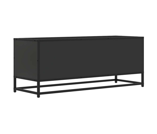 Mueble de TV madera de ingeniería y metal negro 100x34,5x40 cm