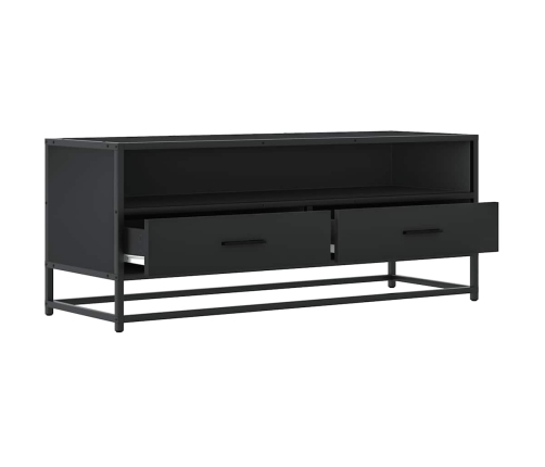 Mueble de TV madera de ingeniería y metal negro 100x34,5x40 cm