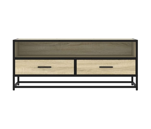 Mueble TV metal y madera ingeniería roble Sonoma 100x34,5x40 cm