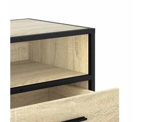 Mueble TV metal y madera ingeniería roble Sonoma 100x34,5x40 cm