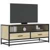 Mueble TV metal y madera ingeniería roble Sonoma 100x34,5x40 cm