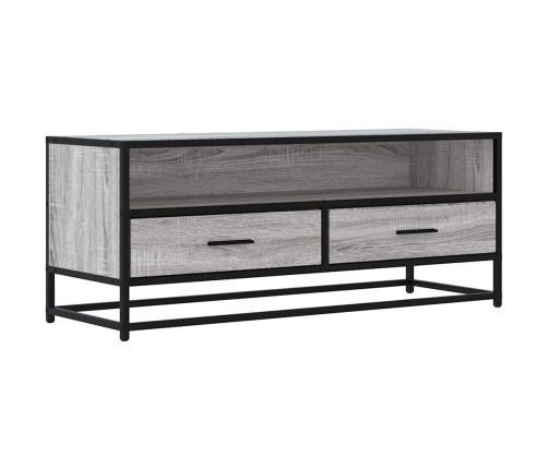 Mueble TV metal y madera ingeniería gris Sonoma 100x34,5x40 cm