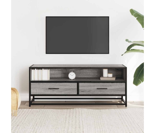 Mueble TV metal y madera ingeniería gris Sonoma 100x34,5x40 cm