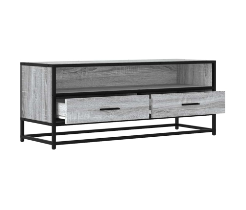 Mueble TV metal y madera ingeniería gris Sonoma 100x34,5x40 cm