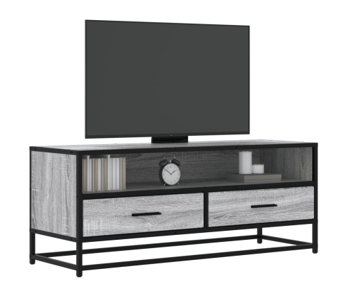 Mueble TV metal y madera ingeniería gris Sonoma 100x34,5x40 cm