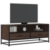 Mueble TV metal y madera ingeniería marrón roble 100x34,5x40 cm