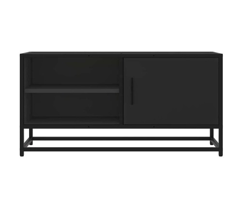 Mueble de TV madera de ingeniería y metal negro 80x34,5x40 cm