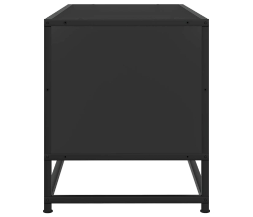 Mueble de TV madera de ingeniería y metal negro 80x34,5x40 cm