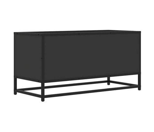 Mueble de TV madera de ingeniería y metal negro 80x34,5x40 cm