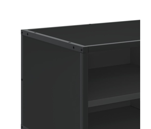 Mueble de TV madera de ingeniería y metal negro 80x34,5x40 cm