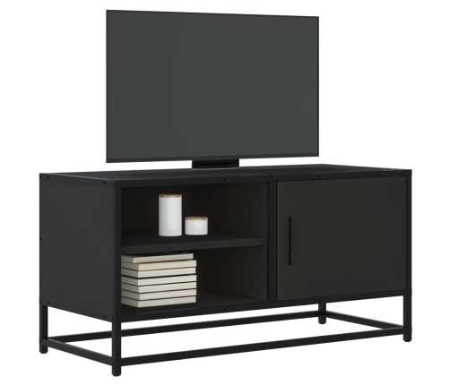 Mueble de TV madera de ingeniería y metal negro 80x34,5x40 cm